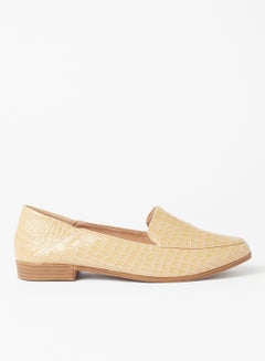 Buy Textured Stylish Loafers Beige in Saudi Arabia