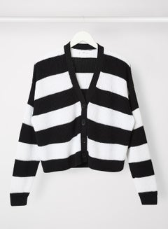 Buy Teen Striped Cardigan Black in UAE