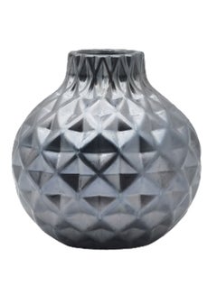 Buy Textured Geometric Pattern Ceramic Vase Unique Luxury Quality Material For The Perfect Stylish Home N13-028 Grey in Saudi Arabia