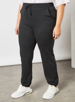 Buy Plus Size High Waist Sweatpants Black in UAE