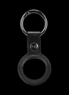 Buy Clip Ring Leather Keychain Apple AirTag Case Black in Egypt