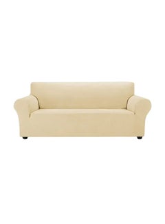 Buy Three Seater Stretch Sofa Cover Light Beige 190x230cm in Saudi Arabia