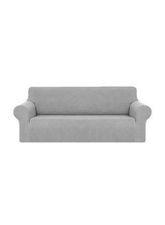 Buy Three Seater Stretch Sofa Cover Light Grey 190x230cm in UAE
