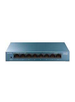 Buy LS108G 8 Port Gigabit Desktop Switch, Steel Housing, Wall-Mounting Design, Traffic Prioritization, Auto-Negotiation, Plug & Play Blue in UAE