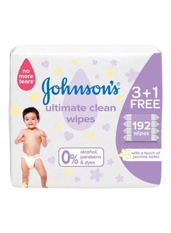 Buy Baby Ultimate Clean Wipes, 3+1 Packs of 48 Wipes, 192 Count in UAE