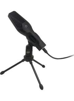 اشتري USB Microphone Ommnidirectional Mic With Tripod Stand Black في السعودية