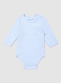 Buy 2 Pack Of Round Neck Plain Onesies Deep Sky Blue in UAE