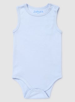 Buy 2 Pack Of Plain Casual Onesies Aqua Blue in UAE