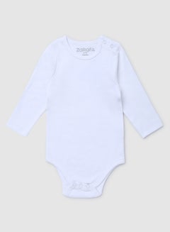 Buy 2 Pack Of Round Neck Button Down Onesies white in UAE