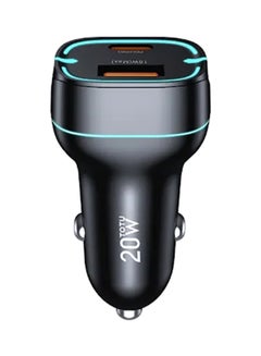 Buy Dual Port Fast Car Charger 20W Black in UAE