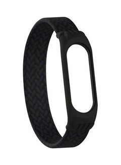 Buy Braided Stretch Solo Loop Strap For Xiaomi Mi Band 3, 4, 5 Black in Egypt