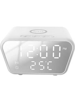 Buy Digital Clock - Alarm - Temperature - Wireless Charger White in Egypt