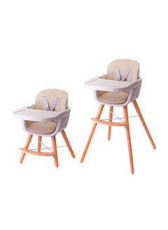 Buy Premium Dual Height Wooden High Chair - Ivory in UAE