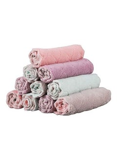 اشتري Pack Of 10 Household Kitchen Towels For Home Cleaning Multicolour 26.5سم في الامارات