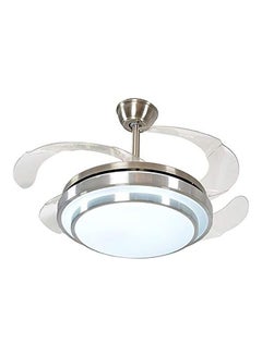 Buy Remote Control LED Ceiling Lamp With Fan Silver 42inch in UAE