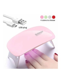 Buy Mini Nail Drying Lamp, 6W Portable UV LED Nail Dryer USB Polish Based Gel Curing Lamp with 45s / 60s Timer Setting Pink in UAE