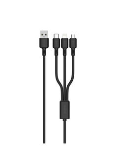 Buy Dura Line 3 in 1 Universal Cable Lightning withType-C. Micro USB. Fast Charging Black in UAE