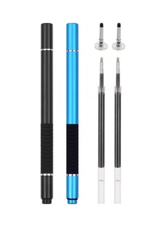 Buy 2-Pack 2-In-1 Precision Stylus Pen Black/Blue in Saudi Arabia