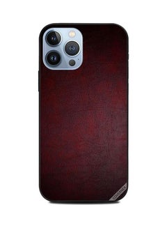 Buy Vintage Dark Red Leather Printed Protective Case Cover For Apple iPhone 13 Pro Max Multicolour in Saudi Arabia