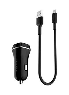 Buy Charger Plug Dual USB Port with Type-C Cable Black in UAE