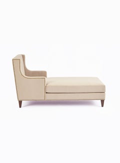 اشتري Chaise Lounge For Luxurious - Wood Relaxing Sofa Beige 740 x 1320 x 940mm في السعودية