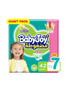 Buy Baby Diapers, Size 7, 18+ Kg, 42 Count - Giant Pack, Compressed, Cotton Touch in Saudi Arabia