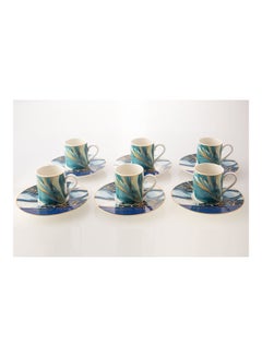 Buy 12-Piece Coffee Cup Set Multicolour 6x5cm in Saudi Arabia