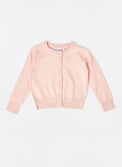 Buy Baby Long Sleeve Cardigan Blush in UAE