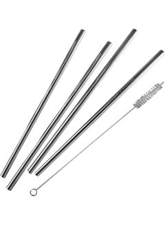 Buy GEFU, Stainless Steel Straw Future, Set Of 4pcs and a Cleaning Brush, 18 Cm, Reusable, Durable, Taste-Neutral, Resistant To Heat, Dishwasher Safe, Alternative To Plastic, Eco-Friendly. Silver 0grams in UAE