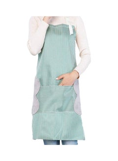 Buy Adjustable Bib Apron With Pockets - 2 Side Coral Velvet Towels Stitched Durable Pinstripe Waterproof Cooking Aprons Suitable For Home Kitchen Green ‎2 x 2 x 2cm in Egypt