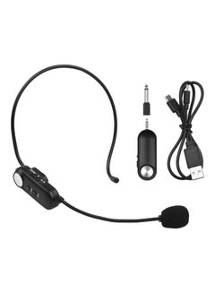 Buy Headset Wireless Microphone with 3.5mm Plug/6.35mm Converter Black in Saudi Arabia