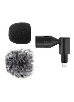 Buy Mini Smartphone Microphone Plug-in with 2 Piece Windscreen Black in UAE