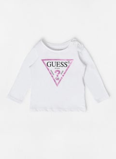 Buy Baby/Kids Triangle Logo T-Shirt White in UAE