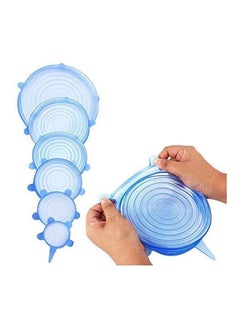 Buy 6 Pack Suction Lid   Multi Size Stretchable Covers For Bowls Blue 19.2  x  18.4  x  4.2cm in Egypt