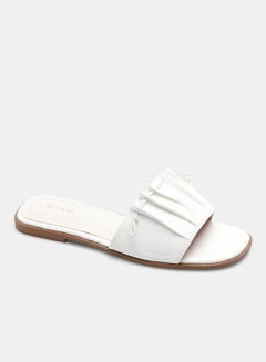 Buy Pleated Broad Strap Slides White in UAE