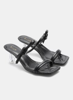 Buy Slip-On Heeled Sandals Black in UAE