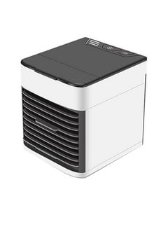 Buy Personal Desktop Portable Air Conditioner Humidifier With 7-Color LED Light Black & White 17cm in UAE