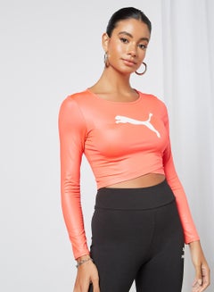 Buy Modern Sports Long Sleeve Crop Top Pink in UAE