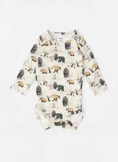 Buy Baby Animal Print Romper Beige in UAE