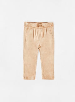 Buy Baby Faux Velvet Sweatpants Brown in UAE