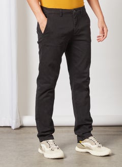 Buy Slim Fit Chino Pants Black in Saudi Arabia