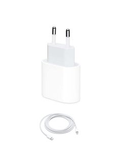 Buy 20W USB-C Power Adapter With Lightning To USB-C Cable 2meter White in UAE