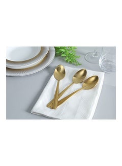 Buy 3-Piece Guilenna Dinner Spoon Set Gold 15x2x2cm in UAE