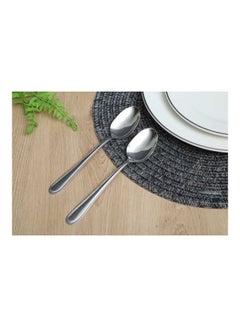 Buy 2-Piece Pearl Dinner Spoon Set Silver 11cm in UAE