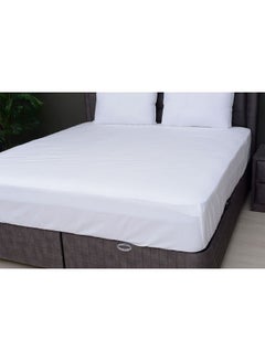 Buy Ecotrend Twill Fitted Sheet Cotton White 180x210x30cm in UAE
