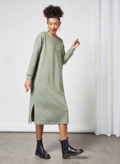 اشتري Oversized Round Neck Dress أخضر في الامارات