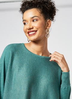 Buy Oversized Knit Sweater Green in UAE