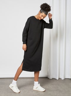 Buy Oversized Sweatshirt Dress Black in Saudi Arabia