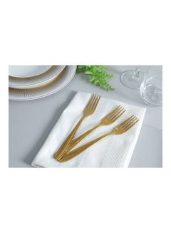 Buy 3-Piece Guilenna Dinner Fork Set Gold 21x3x3cm in UAE