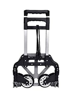 Buy Folding Hand Heavy-Duty Luggage Trolley Cart With Telescoping Handle Black/Silver 20x20x20cm in UAE